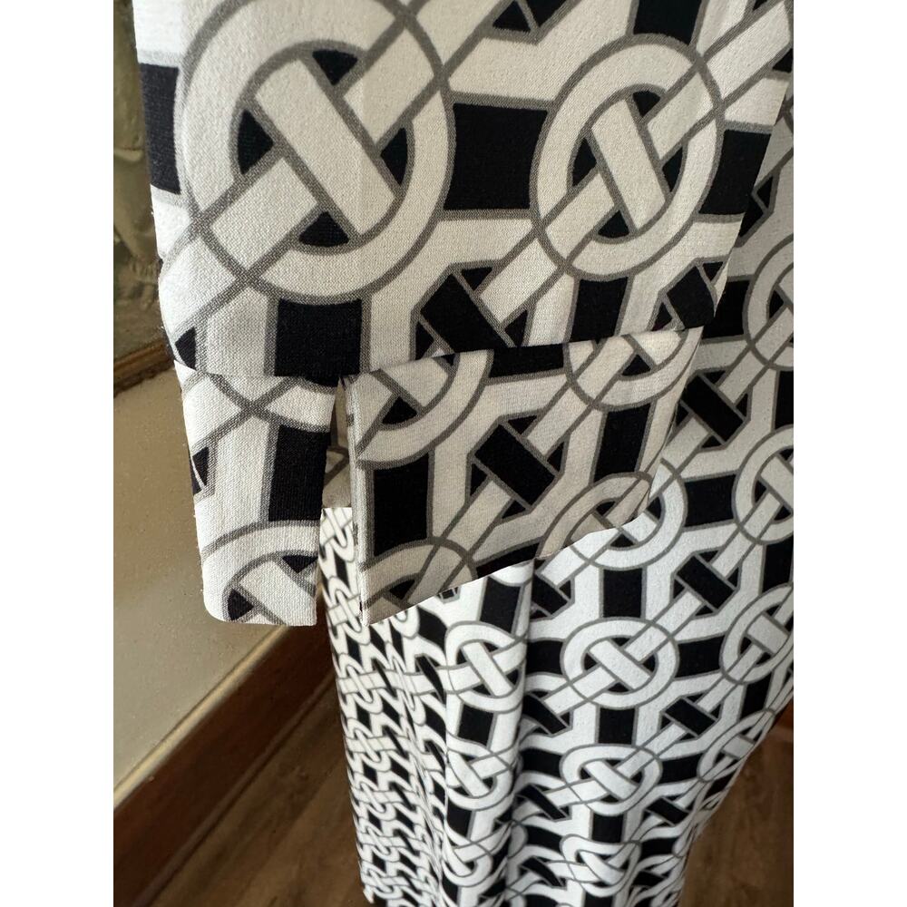 Laundry by Design Black White Chain Print Shift Dress Size 2 - Picture 3 of 9